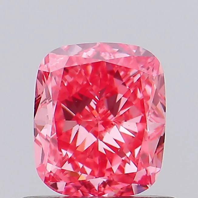 0.69ct Cushion modified Lab Grown Diamond (Colour Fancy Vivid Pink, Clarity VS1, IGI Certified)