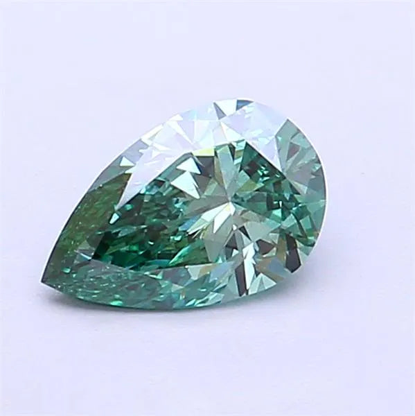 0.69ct Pear Lab Grown Diamond (Colour Fancy Vivid Green, Clarity SI1, IGI Certified)