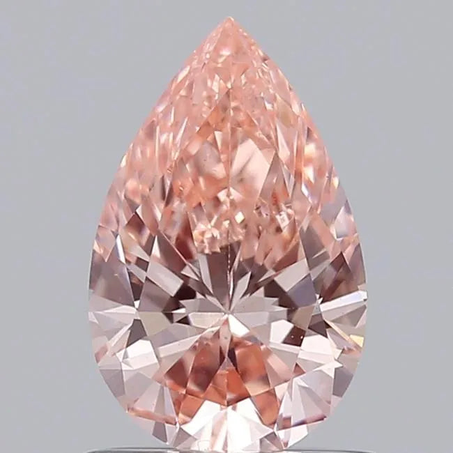 0.69ct Pear Lab Grown Diamond (Colour Fancy Vivid Pink, Clarity VS1, IGI Certified)