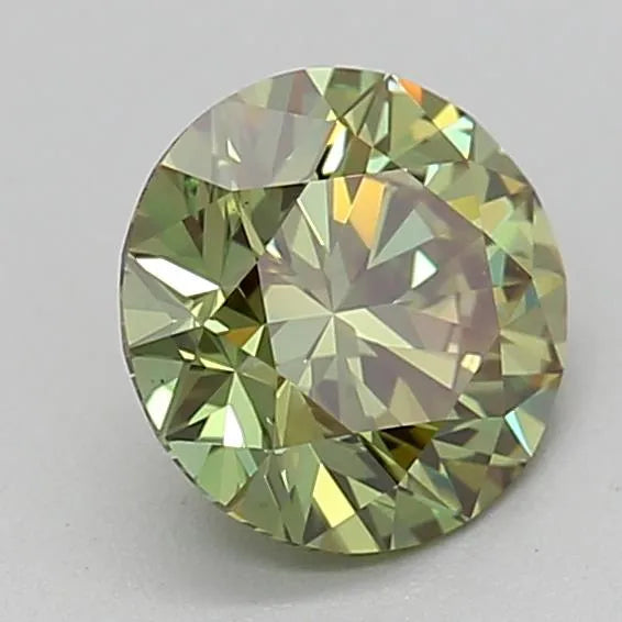0.69ct Round Lab Grown Diamond (Colour Fancy Vivid Green, Clarity VS1, Cut ID, IGI Certified)