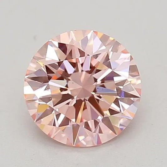 0.69ct Round Lab Grown Diamond (Colour Fancy Vivid Pink, Clarity VS1, Cut ID, IGI Certified)
