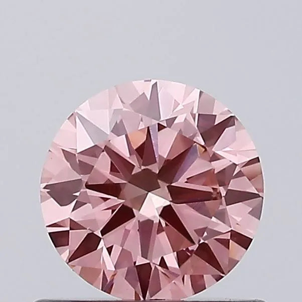0.69ct Round Lab Grown Diamond (Colour Fancy Vivid Pink, Clarity VVS2, Cut VG, IGI Certified)