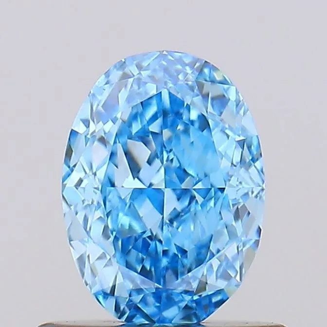 0.70ct Oval Lab Grown Diamond (Colour Fancy Vivid Blue, Clarity VS1, IGI Certified)