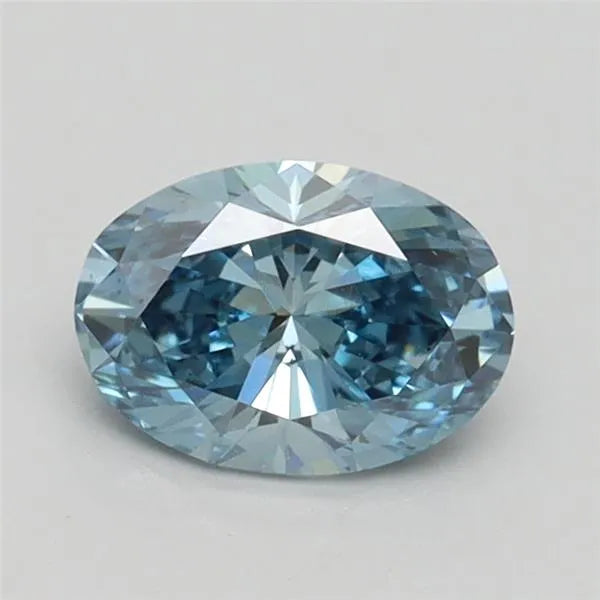 0.70ct Oval Lab Grown Diamond (Colour Fancy Vivid Blue, Clarity VS1, IGI Certified)