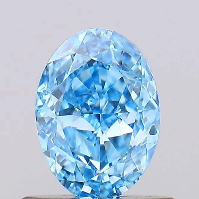 0.70ct Oval Lab Grown Diamond (Colour Fancy Vivid Blue, Clarity VS1, IGI Certified)