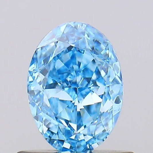 0.70ct Oval Lab Grown Diamond (Colour Fancy Vivid Blue, Clarity VS1, IGI Certified)