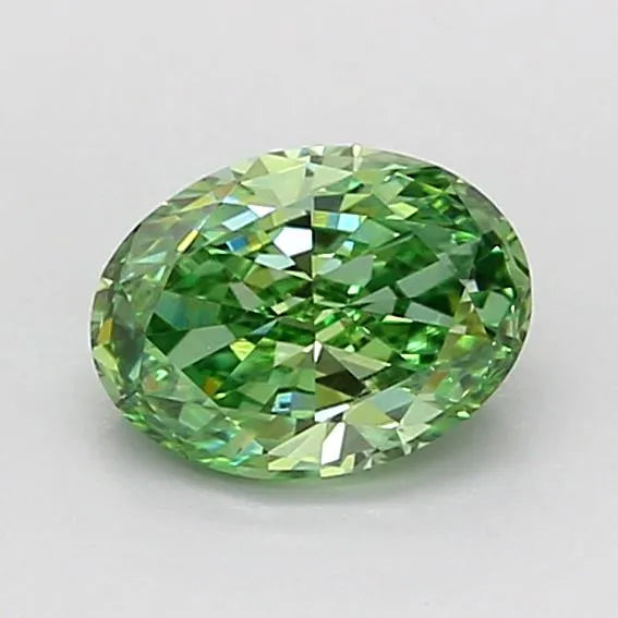 0.70ct Oval Lab Grown Diamond (Colour Fancy Vivid Green, Clarity VS1, IGI Certified)