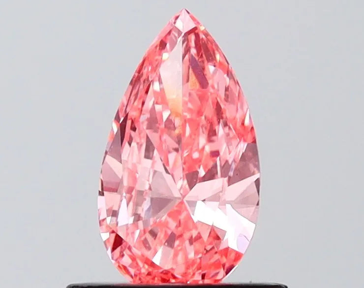 0.70ct Pear Lab Grown Diamond (Colour Fancy Vivid Pink, Clarity VS2, IGI Certified)