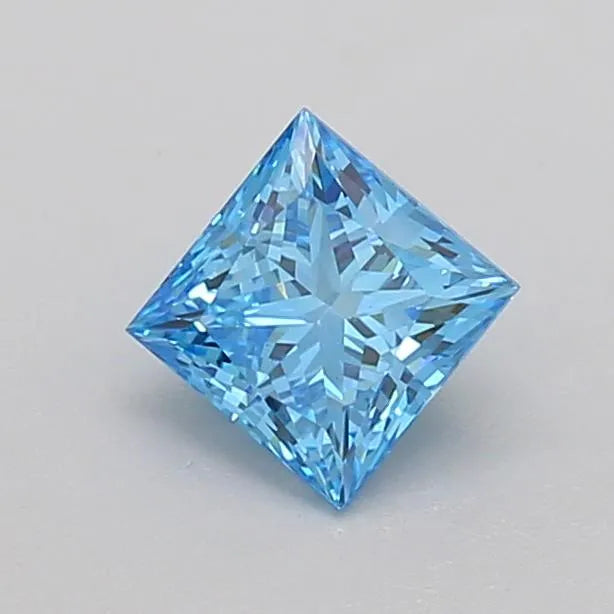 0.70ct Princess Lab Grown Diamond (Colour Fancy Vivid Greenish Blue, Clarity VS2, IGI Certified)