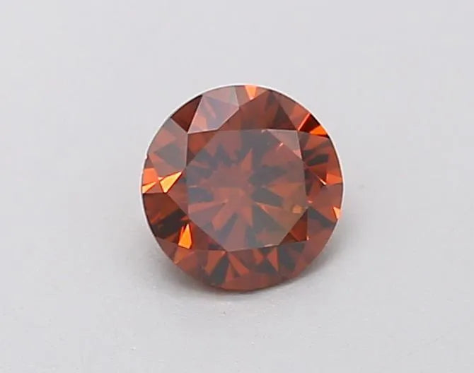 0.70ct Round Lab Grown Diamond (Colour Fancy Deep Orange, Clarity VVS2, Cut EX, IGI Certified)