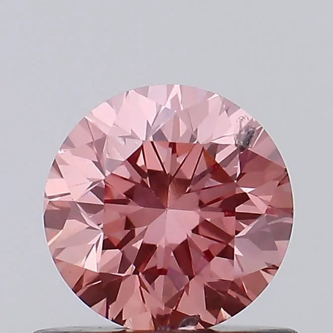 0.70ct Round Lab Grown Diamond (Colour Fancy Intense Brownish Pink, Clarity SI2, Cut VG, IGI Certified)