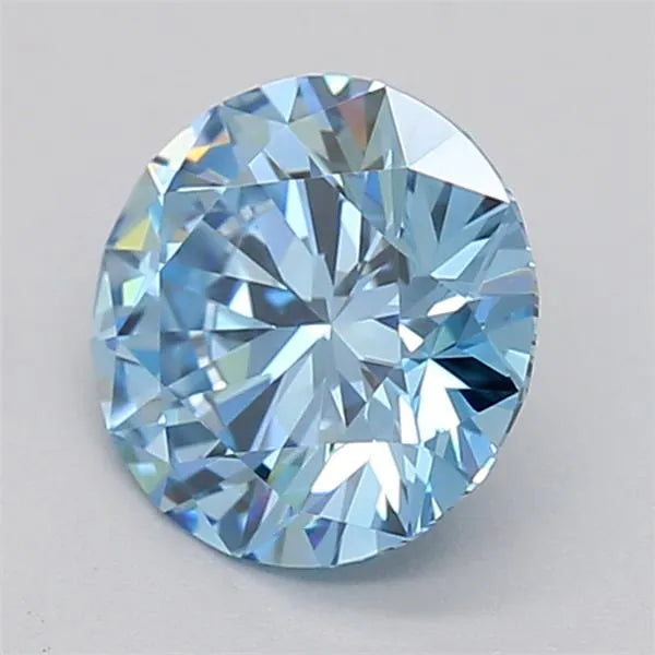 0.70ct Round Lab Grown Diamond (Colour Fancy Vivid Blue, Clarity VS1, Cut ID, IGI Certified)