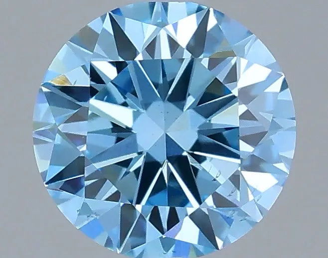 0.70ct Round Lab Grown Diamond (Colour Fancy Vivid Blue, Clarity VS2, Cut EX, IGI Certified)