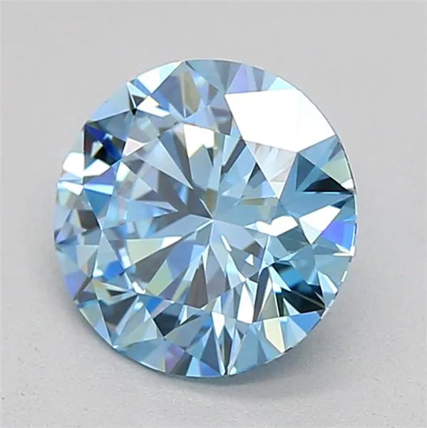 0.70ct Round Lab Grown Diamond (Colour Fancy Vivid Blue, Clarity VVS2, Cut ID, IGI Certified)