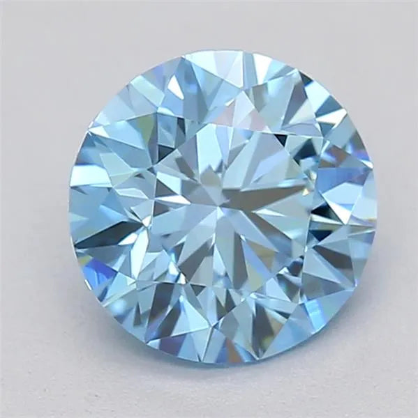 0.70ct Round Lab Grown Diamond (Colour Fancy Vivid Blue, Clarity VVS2, Cut ID, IGI Certified)