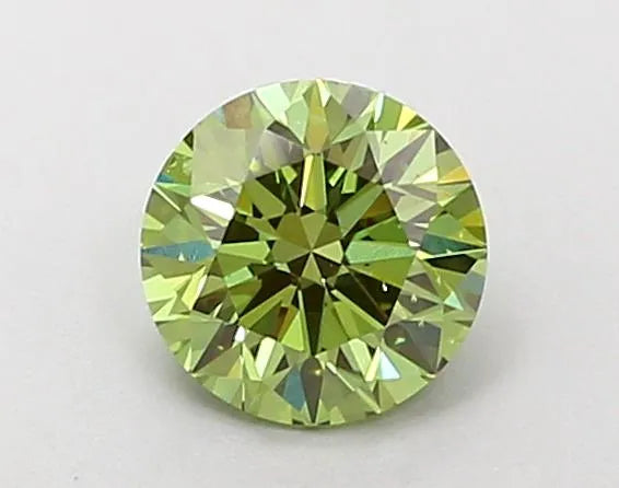 0.70ct Round Lab Grown Diamond (Colour Fancy Vivid Green, Clarity SI1, Cut EX, IGI Certified)