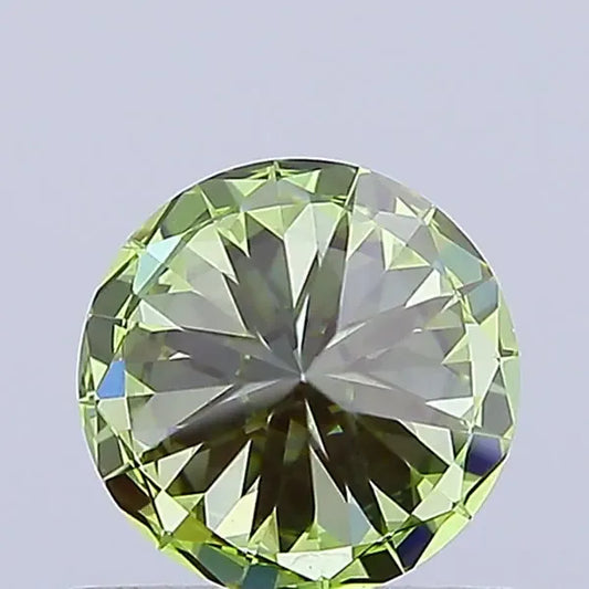 0.70ct Round Lab Grown Diamond (Colour Fancy Vivid Green, Clarity VS1, Cut ID, IGI Certified)