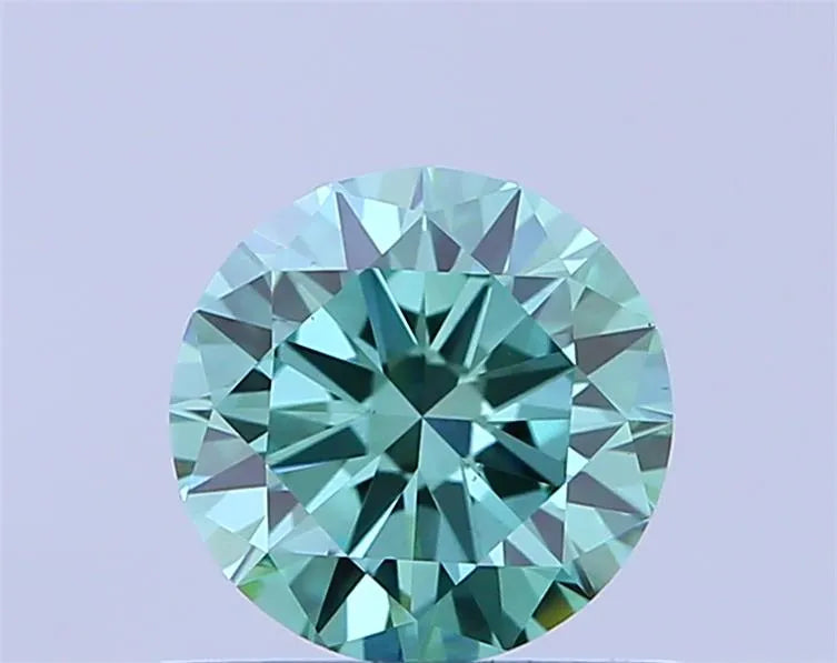 0.70ct Round Lab Grown Diamond (Colour Fancy Vivid Green, Clarity VS1, Cut VG, IGI Certified)
