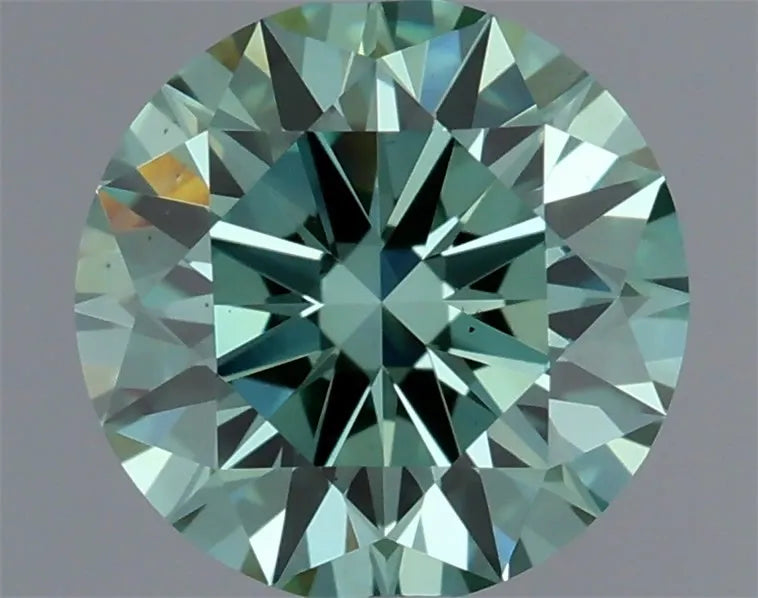 0.70ct Round Lab Grown Diamond (Colour Fancy Vivid Green, Clarity VS2, Cut ID, IGI Certified)