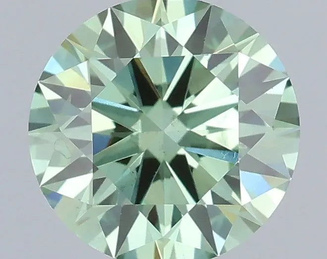 0.70ct Round Lab Grown Diamond (Colour Fancy Vivid Green, Clarity VS2, Cut ID, IGI Certified)