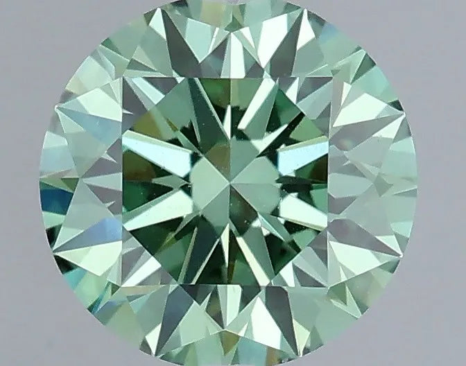 0.70ct Round Lab Grown Diamond (Colour Fancy Vivid Green, Clarity VVS2, Cut ID, IGI Certified)