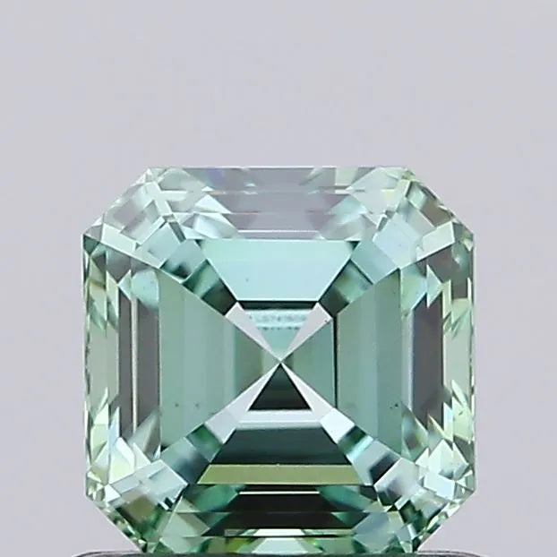 0.71ct Asscher Lab Grown Diamond (Colour Fancy Vivid Green, Clarity VS1, IGI Certified)