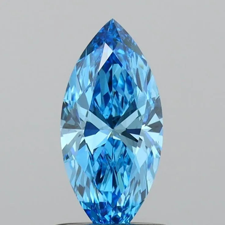 0.71ct Marquise Lab Grown Diamond (Colour Fancy Vivid Blue, Clarity VS1, IGI Certified)