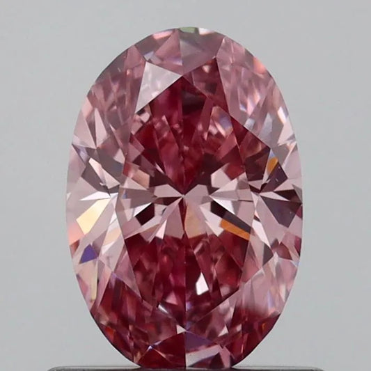 0.71ct Oval Lab Grown Diamond (Colour Fancy Intense Pink, Clarity VS1, IGI Certified)