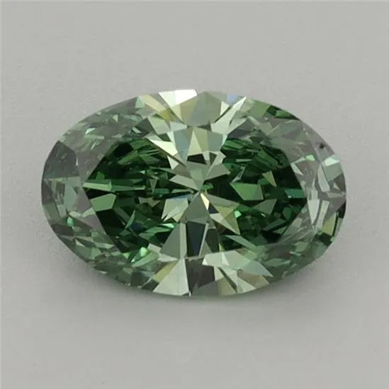 0.71ct Oval Lab Grown Diamond (Colour Fancy Vivid Green, Clarity VVS2, IGI Certified)