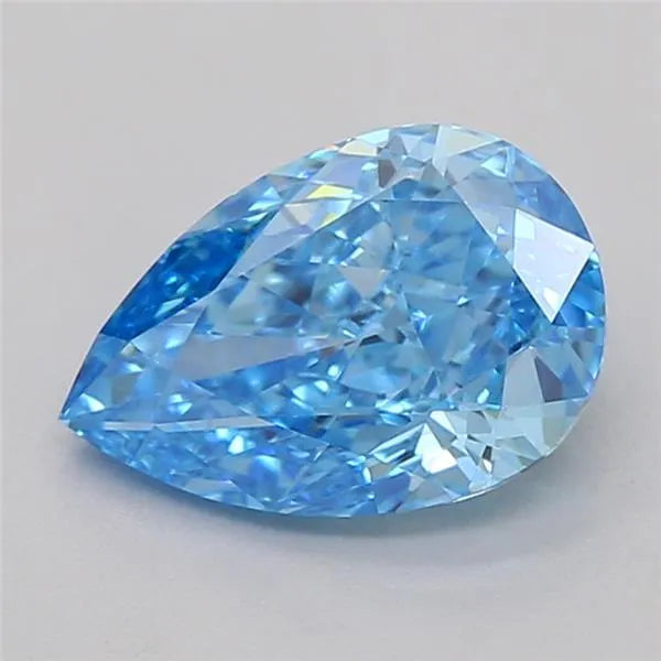 0.71ct Pear Lab Grown Diamond (Colour Fancy Vivid Blue, Clarity VVS2, IGI Certified)