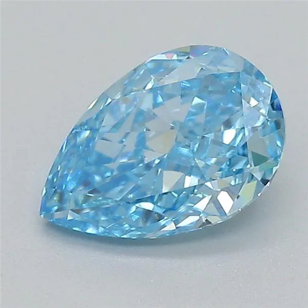 0.71ct Pear Lab Grown Diamond (Colour Fancy Vivid Blue, Clarity VVS2, IGI Certified)