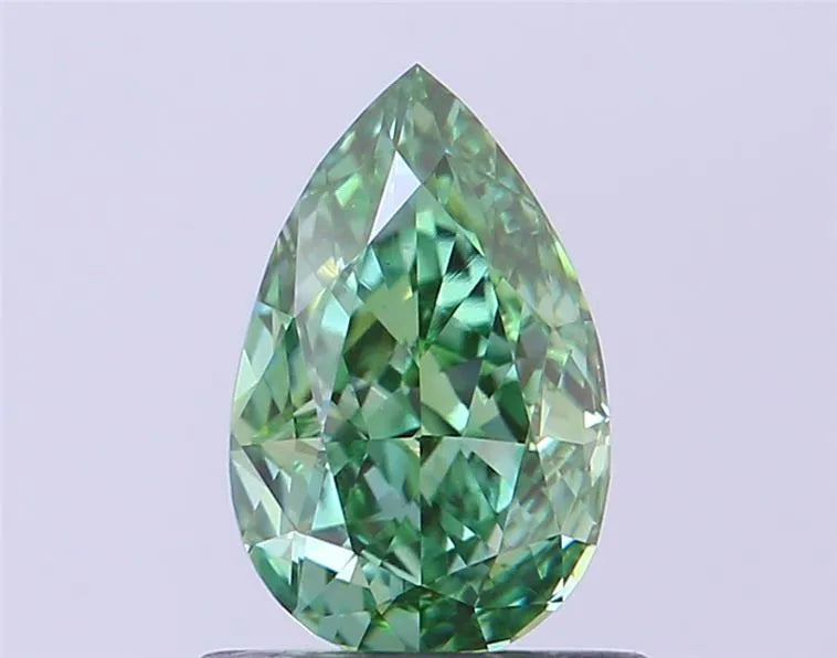 0.71ct Pear Lab Grown Diamond (Colour Fancy Vivid Green, Clarity VS1, IGI Certified)