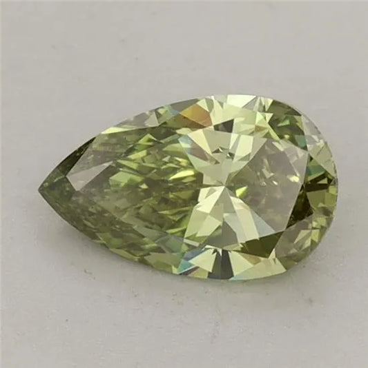 0.71ct Pear Lab Grown Diamond (Colour Fancy Vivid Green, Clarity VVS2, IGI Certified)