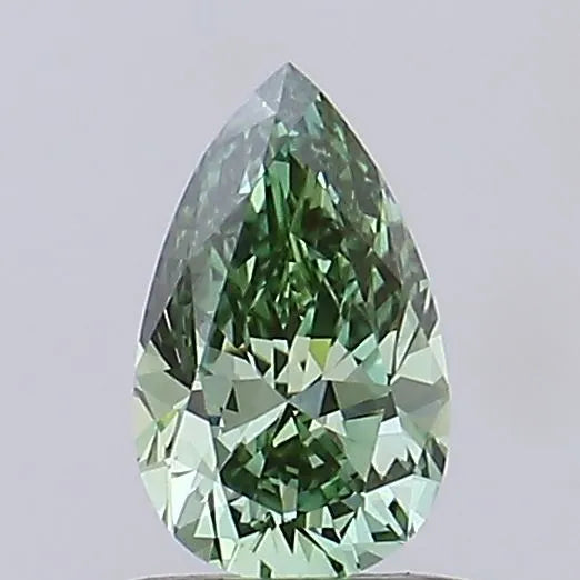 0.71ct Pear Lab Grown Diamond (Colour Fancy Vivid Green, Clarity VVS2, IGI Certified)