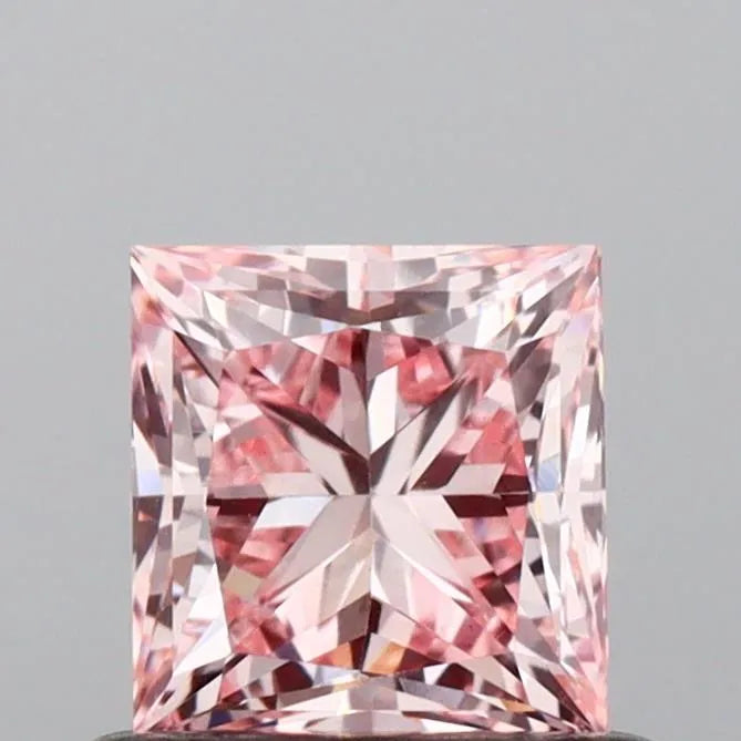 0.71ct Princess Lab Grown Diamond (Colour Fancy Intense Pink, Clarity VS1, IGI Certified)