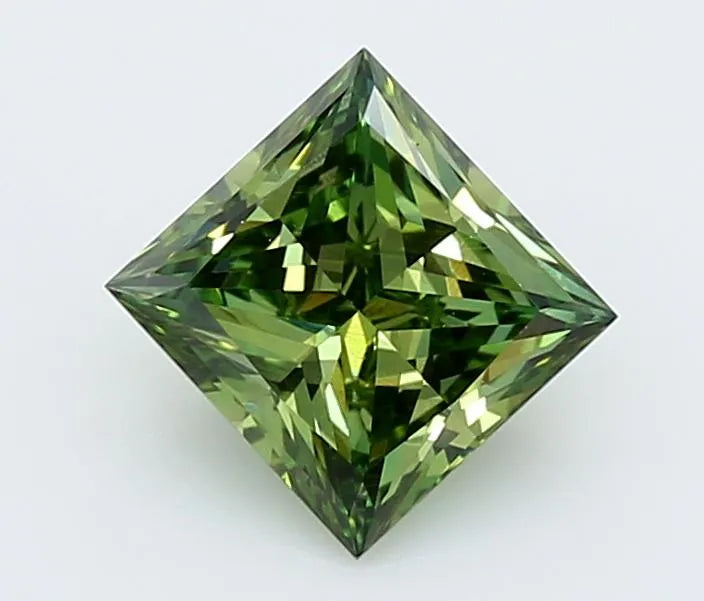 0.71ct Princess Lab Grown Diamond (Colour Fancy Vivid Green, Clarity VS1, IGI Certified)
