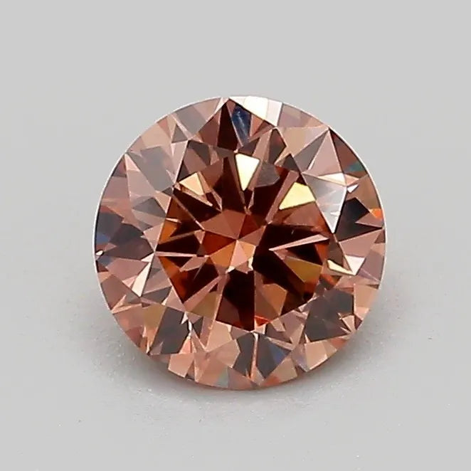 0.71ct Round Lab Grown Diamond (Colour Fancy Brown, Clarity VS2, Cut EX, IGI Certified)