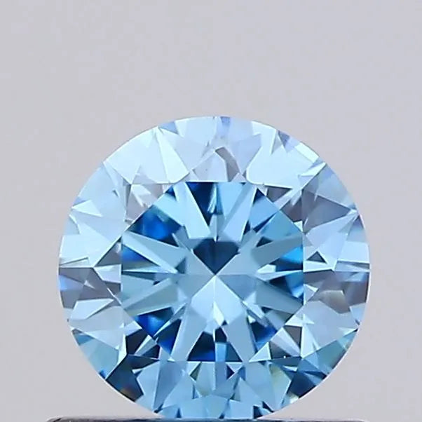 0.71ct Round Lab Grown Diamond (Colour Fancy Vivid Blue, Clarity VVS2, Cut EX, IGI Certified)