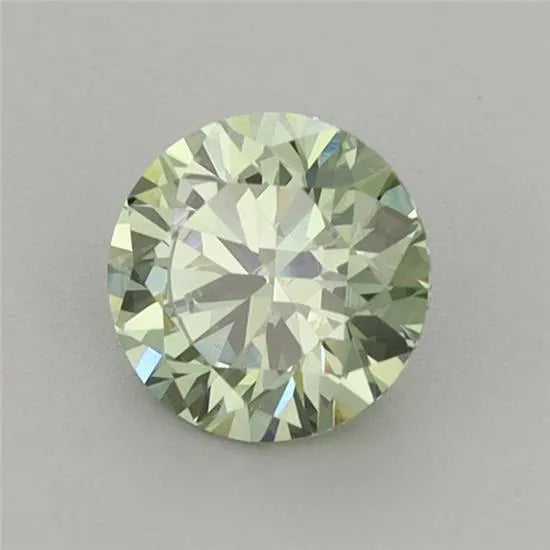 0.71ct Round Lab Grown Diamond (Colour Fancy Vivid Green, Clarity VS1, Cut ID, IGI Certified)