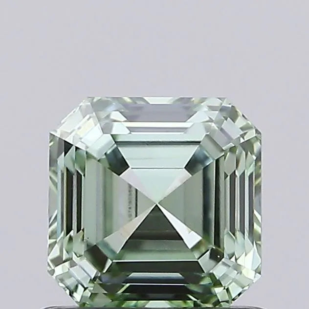 0.72ct Asscher Lab Grown Diamond (Colour Fancy Vivid Green, Clarity VVS2, IGI Certified)