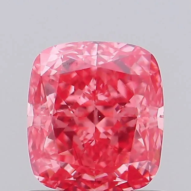 0.72ct Cushion modified Lab Grown Diamond (Colour Fancy Vivid Pink, Clarity VS1, IGI Certified)