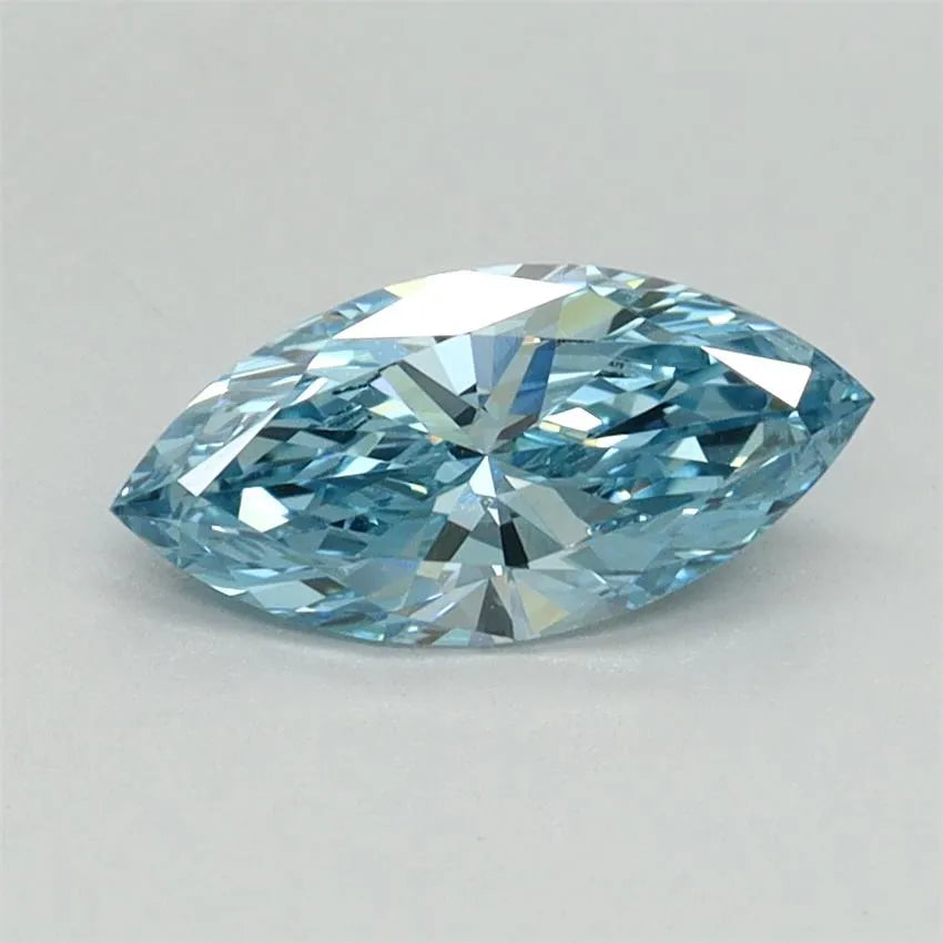 0.72ct Marquise Lab Grown Diamond (Colour Fancy Vivid Blue, Clarity VVS2, IGI Certified)