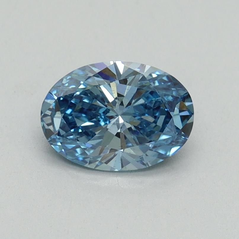 0.72ct Oval Lab Grown Diamond (Colour Fancy Vivid Blue, Clarity VS1, IGI Certified)