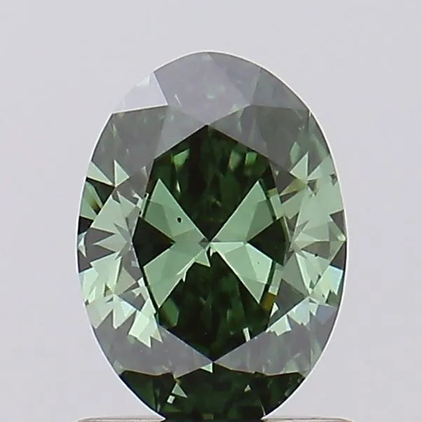 0.72ct Oval Lab Grown Diamond (Colour Fancy Vivid Green, Clarity VS1, IGI Certified)