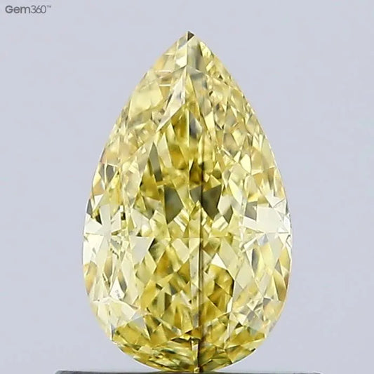 0.72ct Pear Lab Grown Diamond (Colour Fancy Intense Yellow, Clarity SI1, Cut GD, IGI Certified)