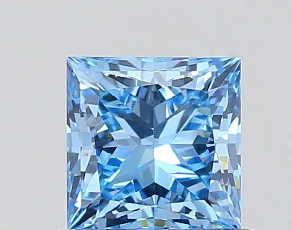 0.72ct Princess Lab Grown Diamond (Colour Fancy Vivid Blue, Clarity VVS2, IGI Certified)