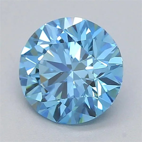 0.72ct Round Lab Grown Diamond (Colour Fancy Vivid Blue, Clarity VVS2, Cut ID, IGI Certified)