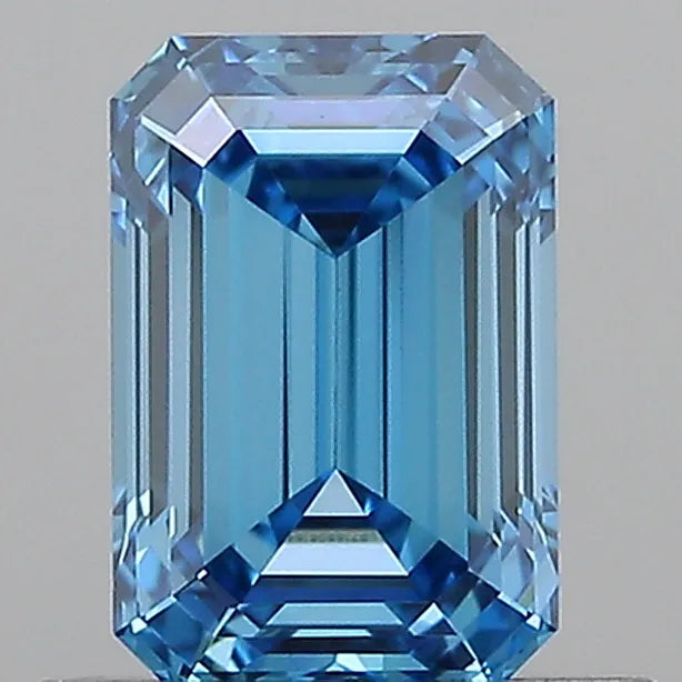 0.73ct Emerald Lab Grown Diamond (Colour Fancy Vivid Blue, Clarity VVS2, IGI Certified)