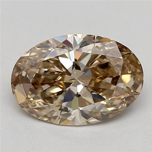 0.73ct Oval Lab Grown Diamond (Colour Fancy Light Brown, Clarity VS1, IGI Certified)