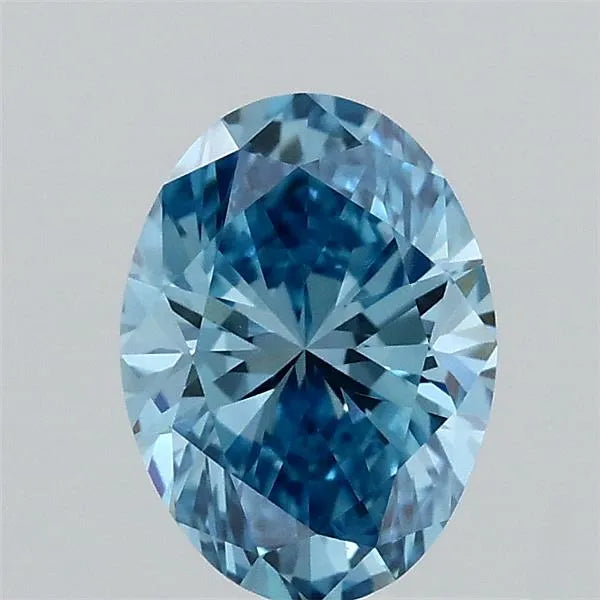0.73ct Oval Lab Grown Diamond (Colour Fancy Vivid Blue, Clarity VVS2, IGI Certified)